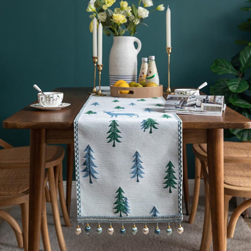 Christmas Tree Table Runner | Polyester | Light Background