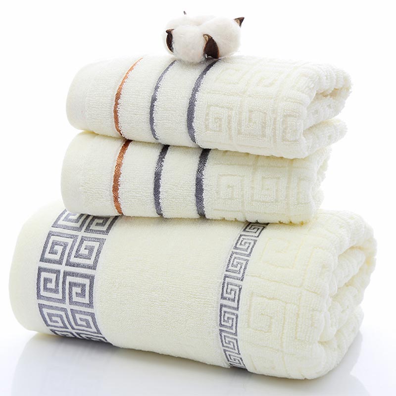 Cotton Bath Towel Set | Soft & Absorbent | 2 Hand Towels & 1 Bath Towel