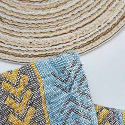 Cotton Decorative Pillow Towel | 100% Pure Cotton | Yellow | Set of 2