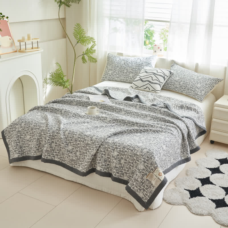 Modern Cotton Gauze Quilt Set | Hypoallergenic & Eco-Friendly | Full/Queen Size Options