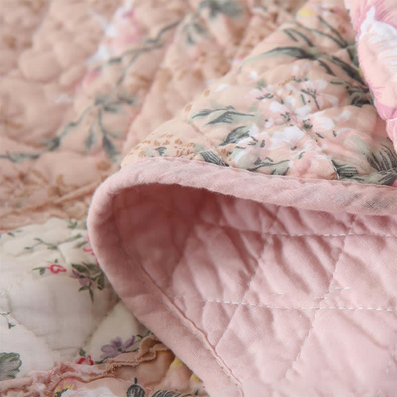 Pure Cotton Quilt | Floral Patchwork Design | Full Size 59"W x 79"L