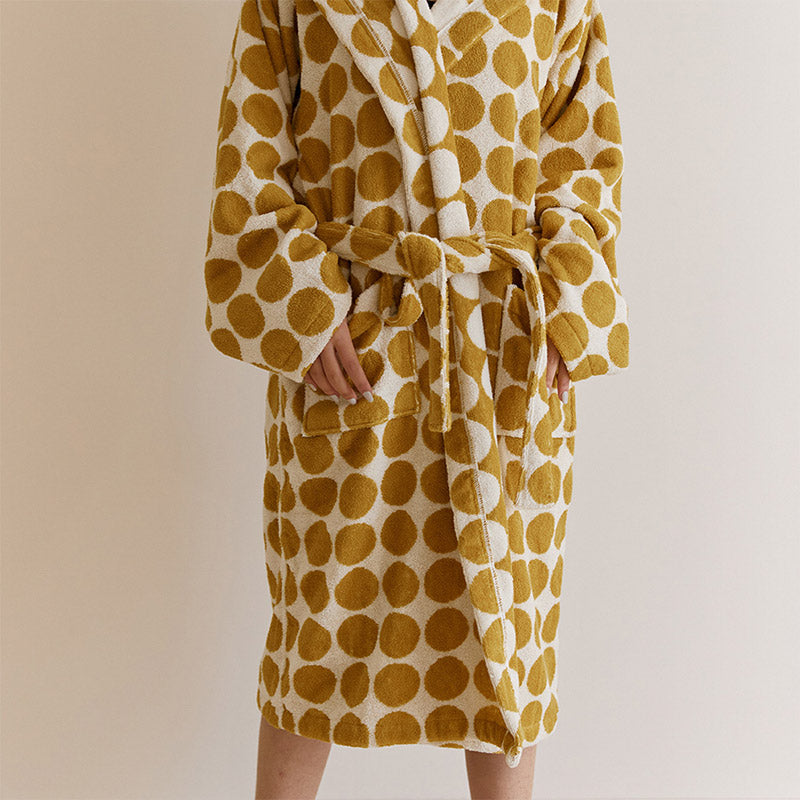 Hooded Bathrobe | Soft Cotton | Polka Dots Design