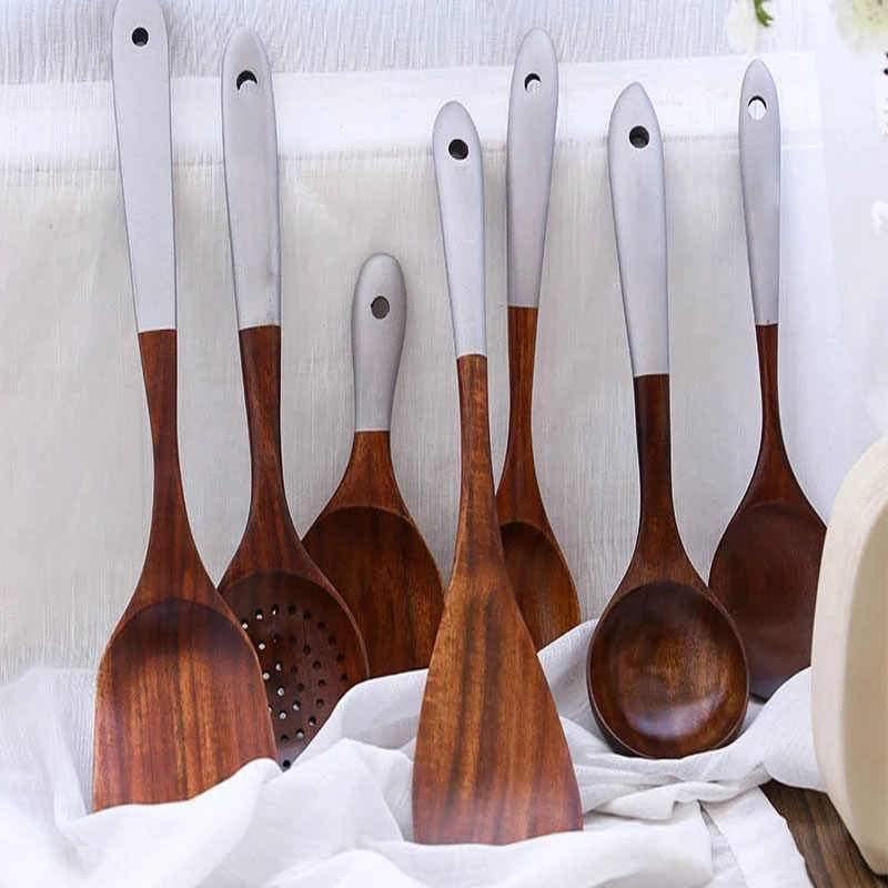 7Pcs Wooden Kitchen Utensils