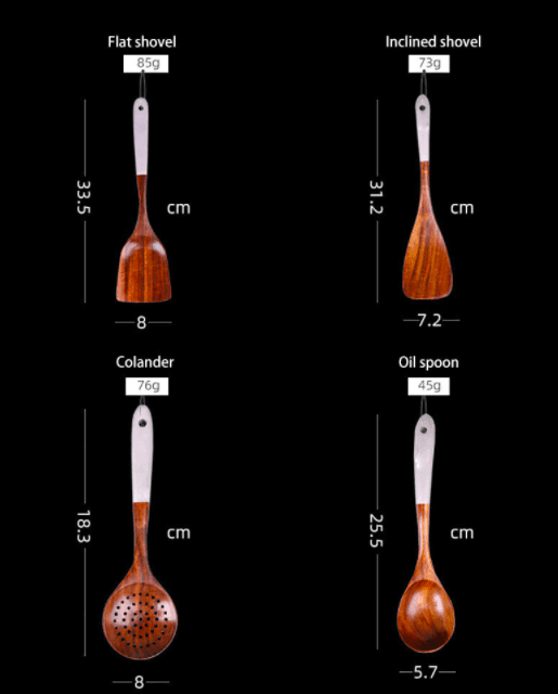 7Pcs Wooden Kitchen Utensils