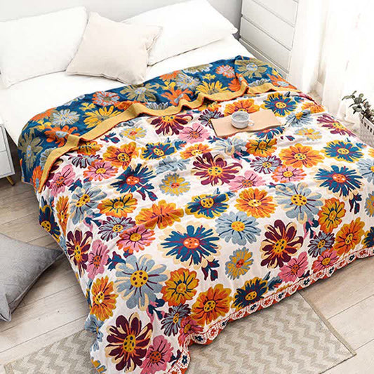 Colorful Reversible Quilt | 100% Organic Cotton | Full/Queen Size Options