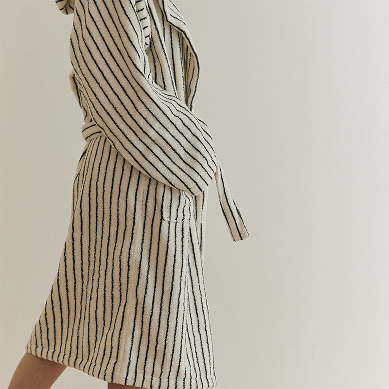 Hooded Cotton Bathrobe | Soft Lightweight Fabric | One Size with Pockets