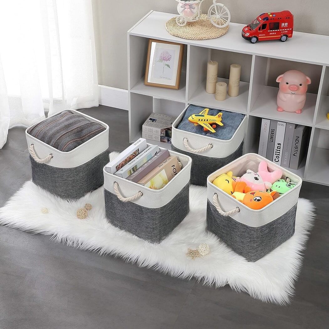 Fabric Storage Baskets | Set of 3 | 30cm Cube