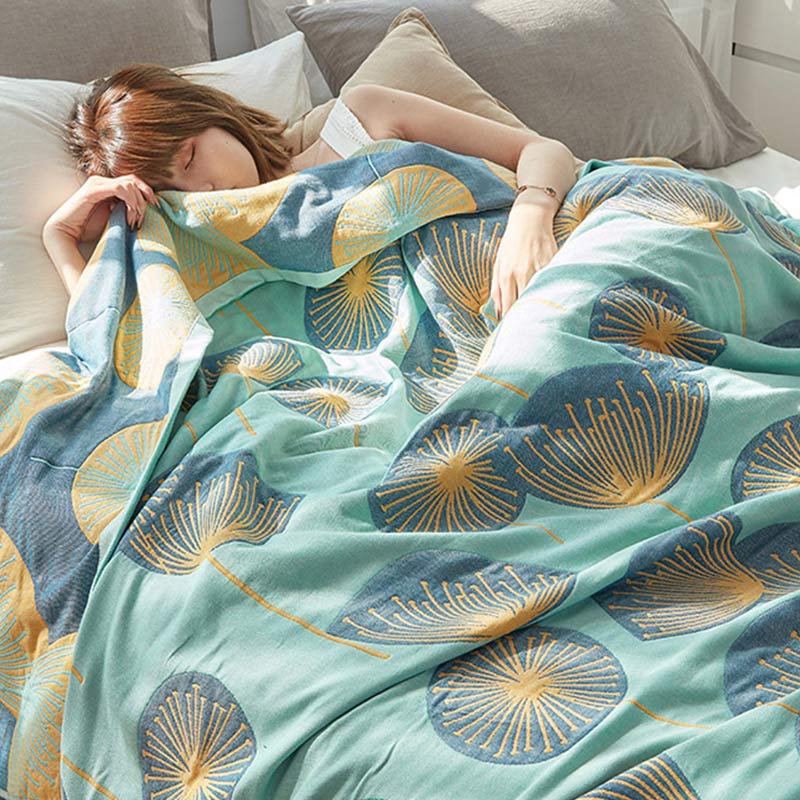 Dandelion Print Quilt | 100% Organic Cotton | King Size