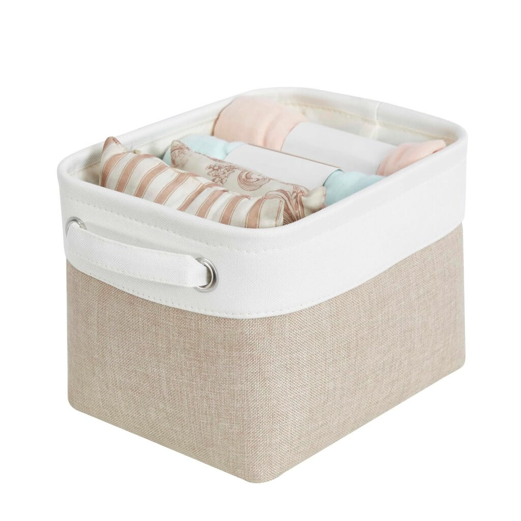 Canvas Storage Box Set | Linen & Cotton | Set of 3 | Grey White