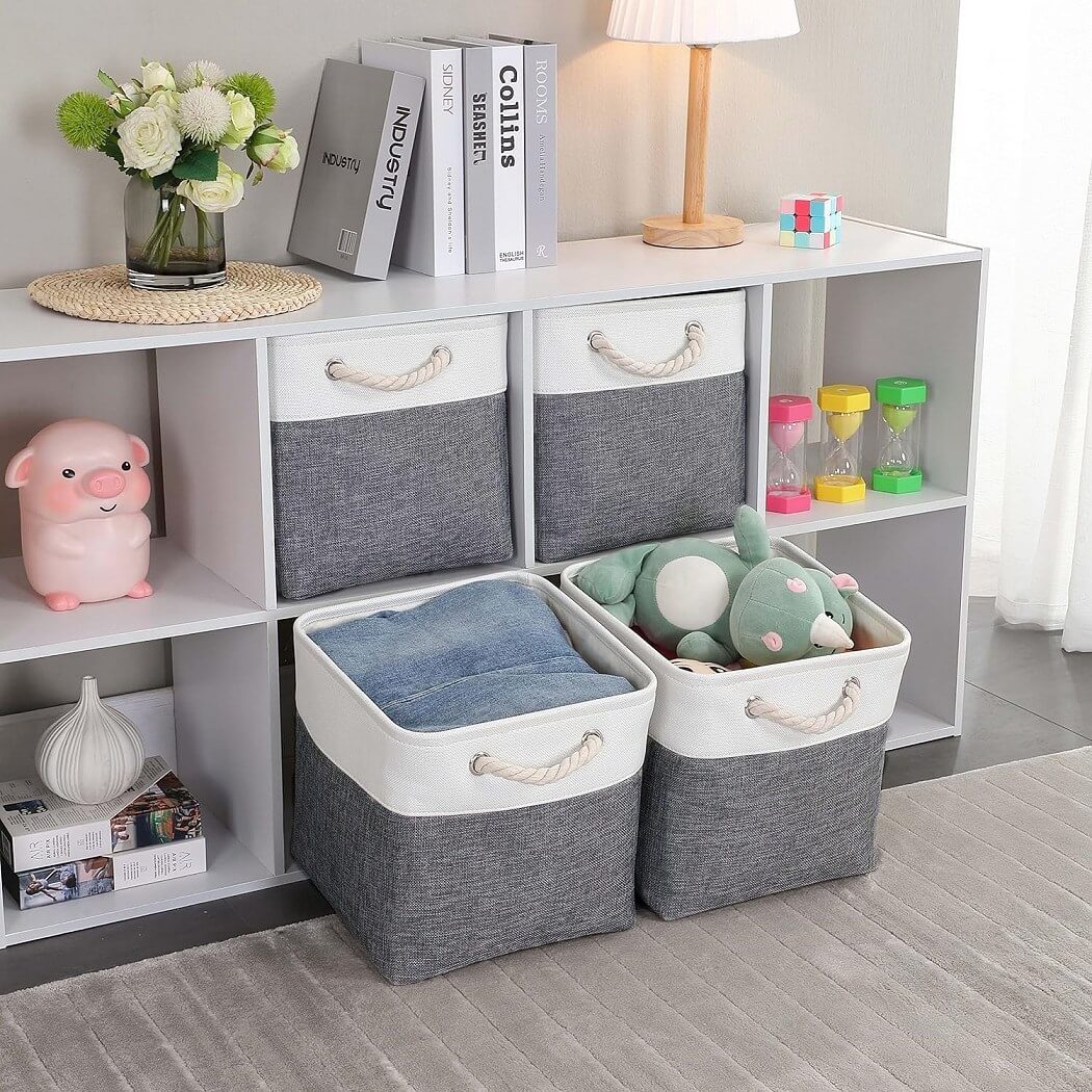 Fabric Storage Baskets | Set of 3 | 30cm Cube