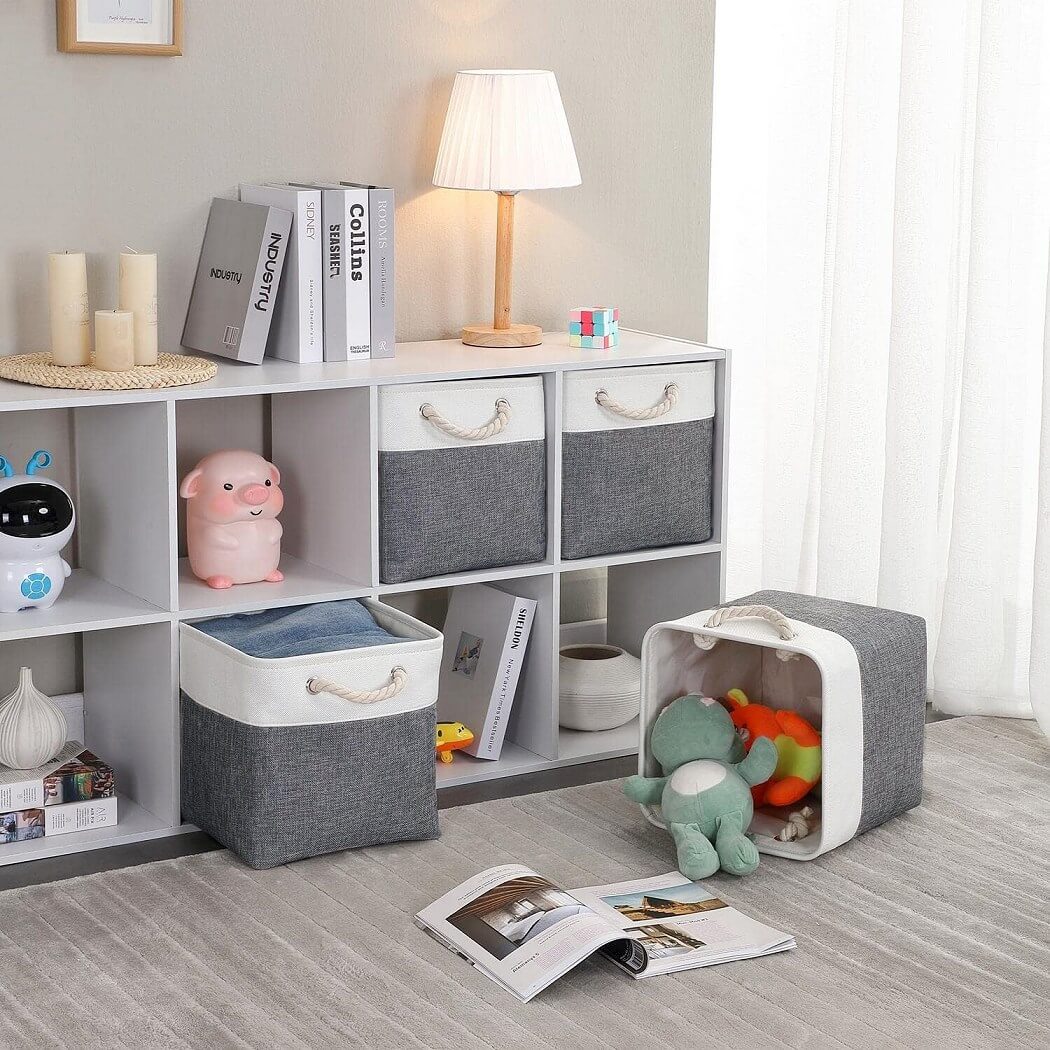 Fabric Storage Baskets | Set of 3 | 30cm Cube