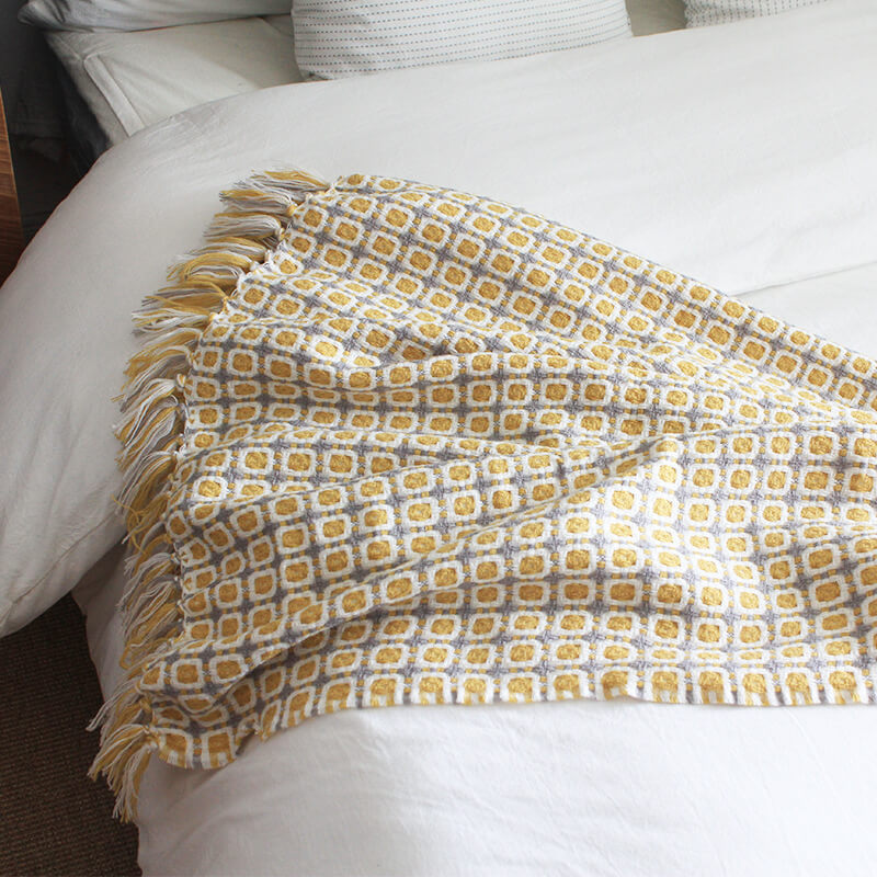 Sofa Blanket | Breathable Acrylic Fiber | Elegant Tassels