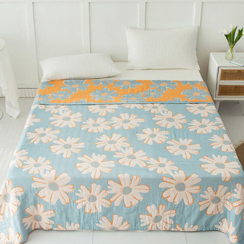 Daisy Printed Reversible Quilt | 100% Organic Cotton | Full/Queen Size
