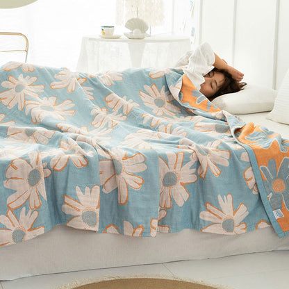 Daisy Printed Reversible Quilt | 100% Organic Cotton | Full/Queen Size