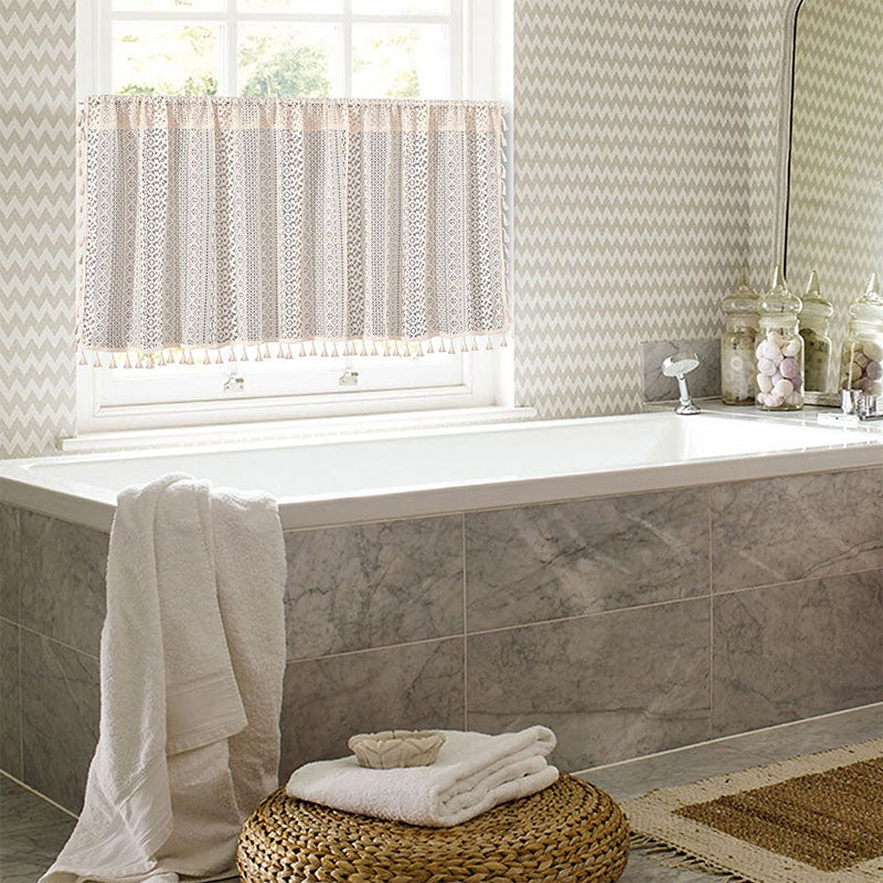 Lace Tier Curtain | Cotton Linen | 1 Piece