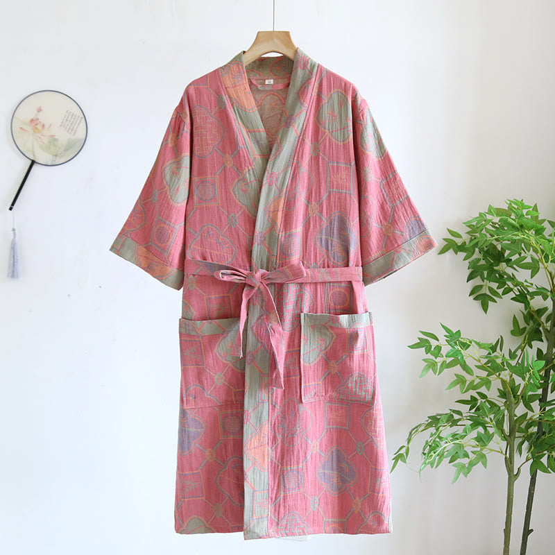 Cotton Bathrobe | Retro Design | Elegant Loose Fit