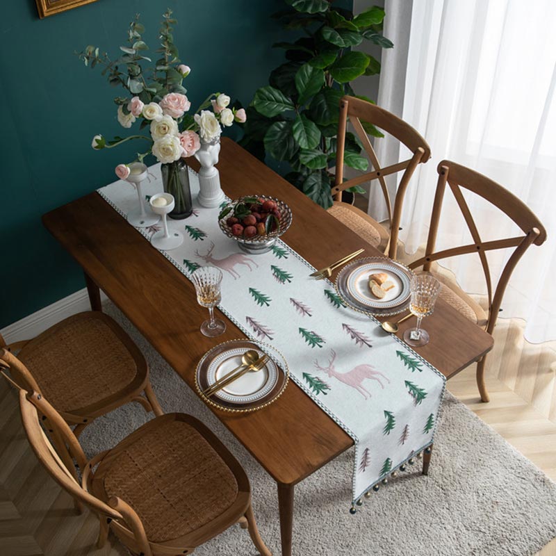 Christmas Tree Table Runner | Polyester | Light Background
