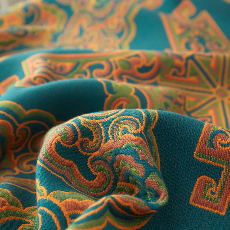 Boho Flower Coverlet | Bamboo Fiber | Reversible Design