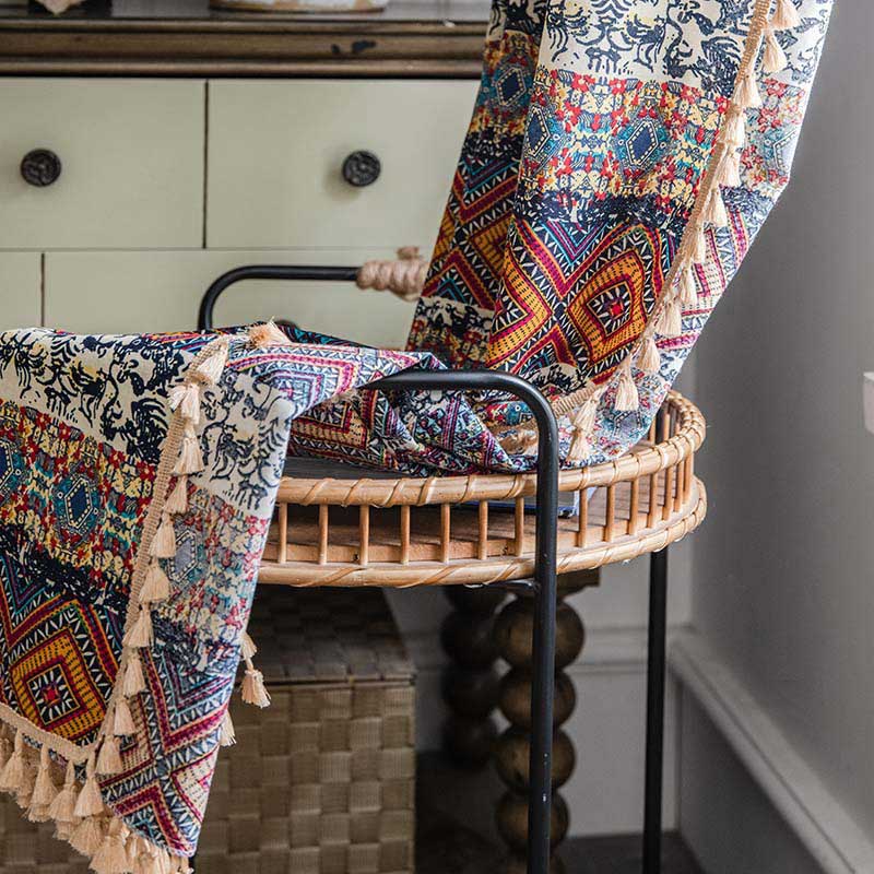 Boho Semi-Blackout Curtains | Cotton Blend Fabric | Colorful Drapes