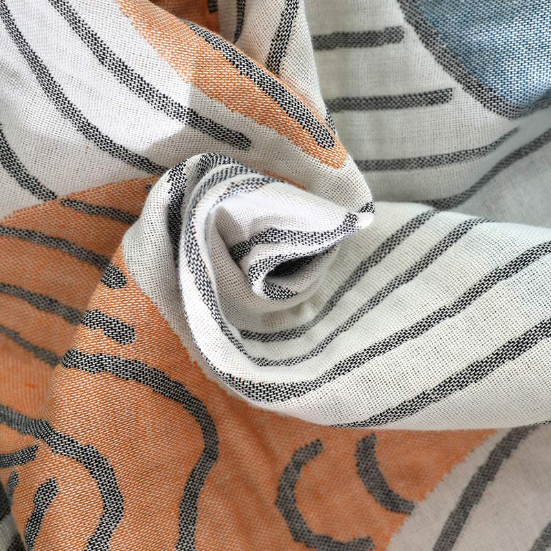 Reversible Cotton Blanket | Shell Print | 59" x 79"