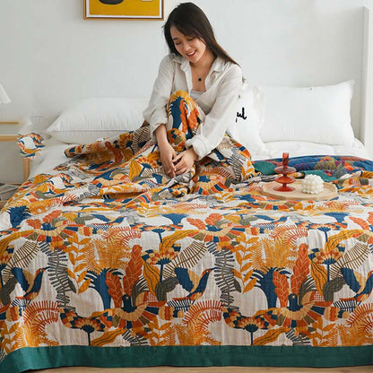 Reversible Cotton Quilt | Floral Design | Full, Queen, King Sizes