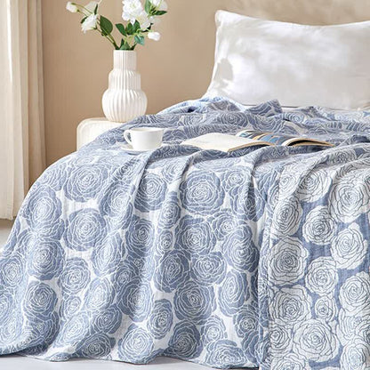 Cotton Quilt | 100% Organic Cotton | Full/Queen Size | Rose Print