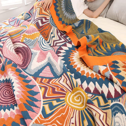 Cotton Reversible Throw Blanket | Breathable & Lightweight | Available in Multiple Sizes