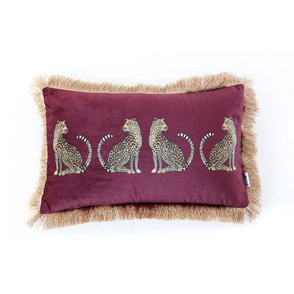 Leopard Print Suede Pillowcase | Tassel Design | 2 Sizes
