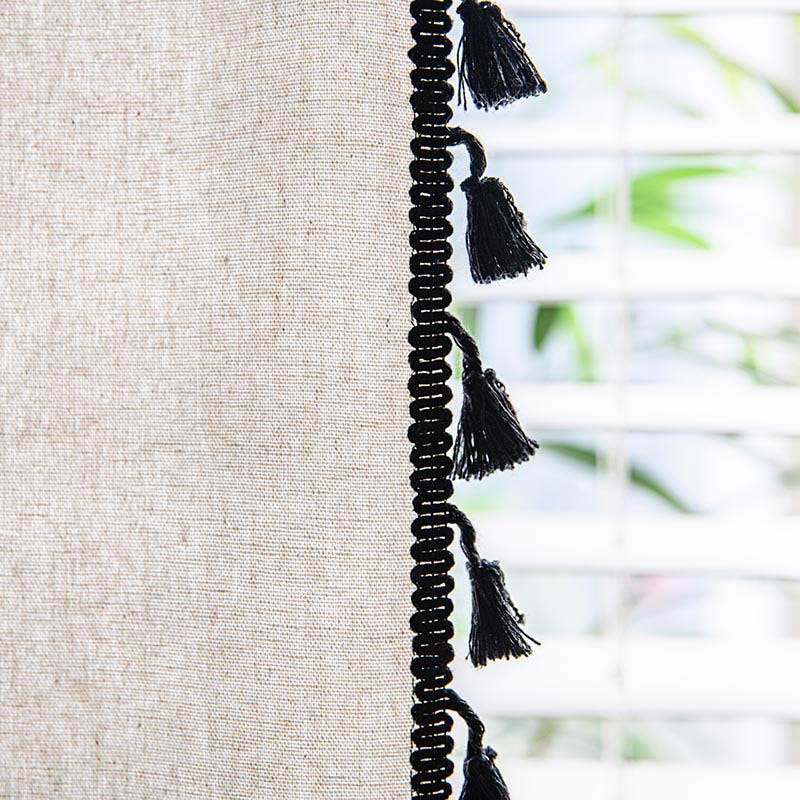 Geometric Tassel Curtain | Cotton Blend Fabric | Semi Blackout
