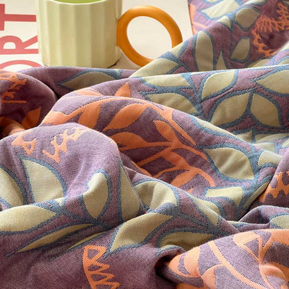 Leaf Quilt Set | 100% Combed Cotton | King Size with 2 Pillowcases