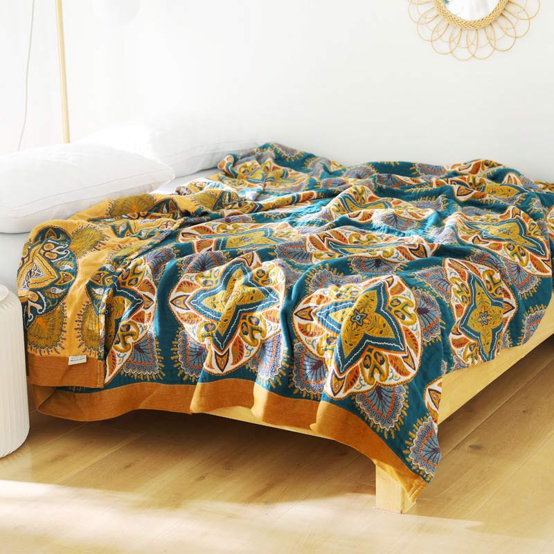 Cotton Reversible Quilt | Multicolor Lightweight Design | Available in Full, Queen, King Sizes