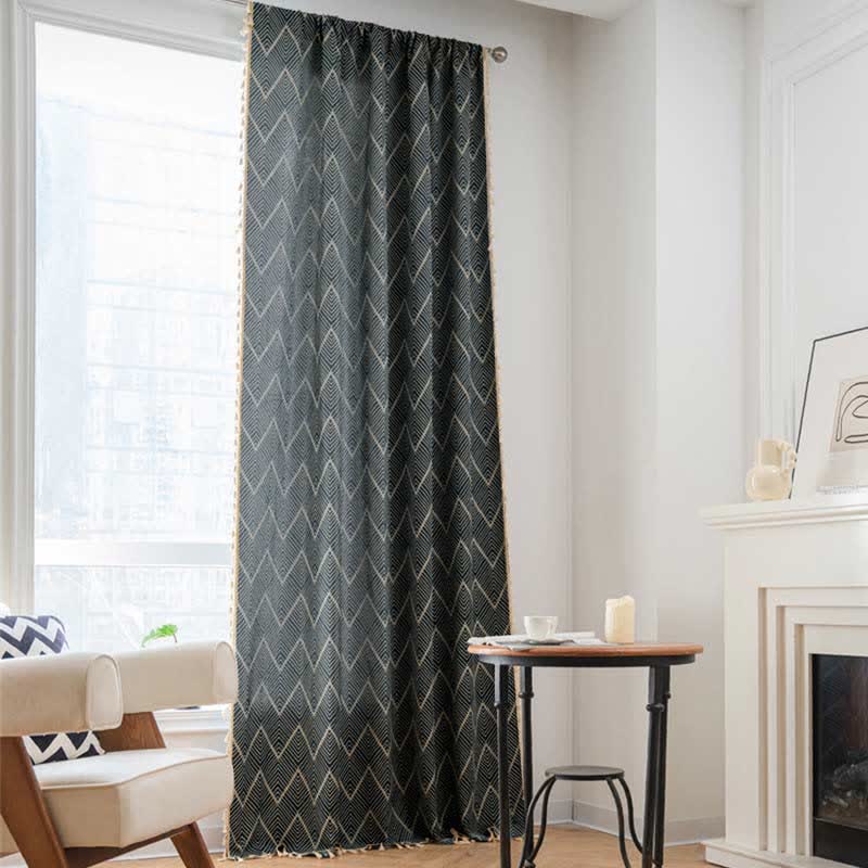 Rustic Retro Striped Blackout Curtain | Polyester | Multiple Sizes Available