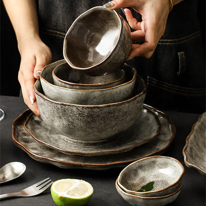 Oma Stoneware Dinnerware Set | Glossy Glaze | 4, 6, or 8 Person Options