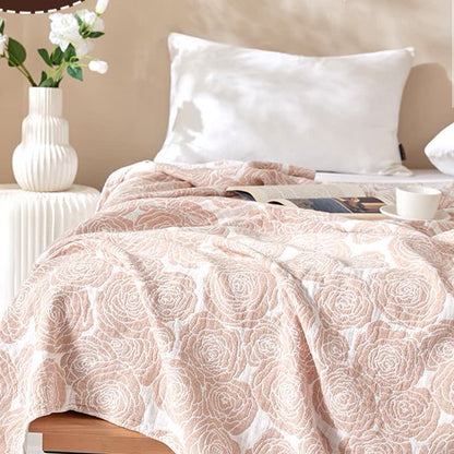 Cotton Quilt | 100% Organic Cotton | Full/Queen Size | Rose Print