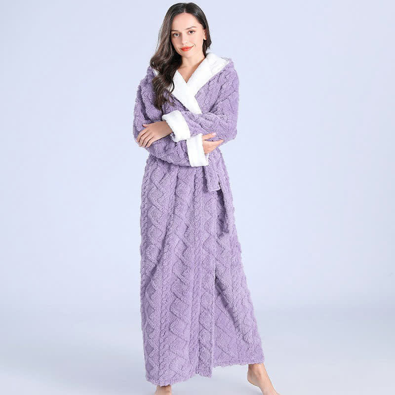 Jacquard Bathrobe | Soft Polyester | Long with Belt