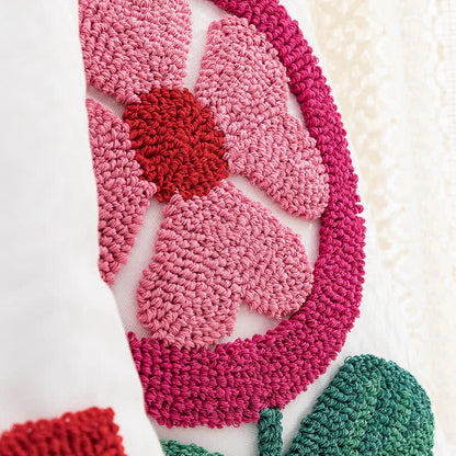 Valentine's Day Pillow Cover | Embroidered Polycotton | 18" x 18"