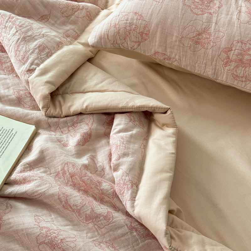 Cotton Gauze Bedding Set | 100% Organic Cotton | 4-Piece Full/Queen