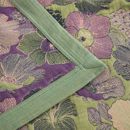 Reversible Floral Cotton Gauze Quilt | 100% Organic Cotton | Available in Full, Queen, Cal King, King Sizes