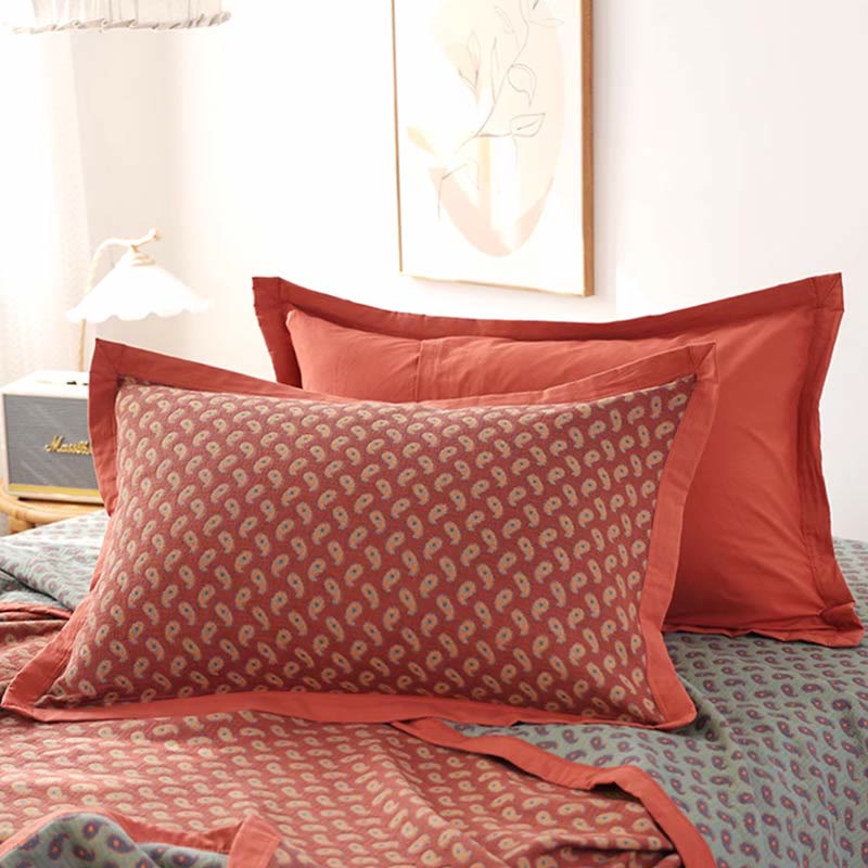 Cotton Quilt | Reversible Embroidered Flower Pattern | Full/King Size Options