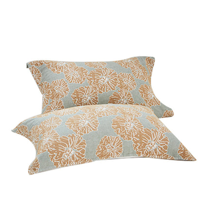Decorative Cotton Pillow Towels | Flower Print | Set of 2