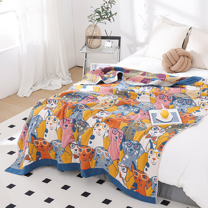 Dog Quilt | Cotton Gauze | Full/Queen Size