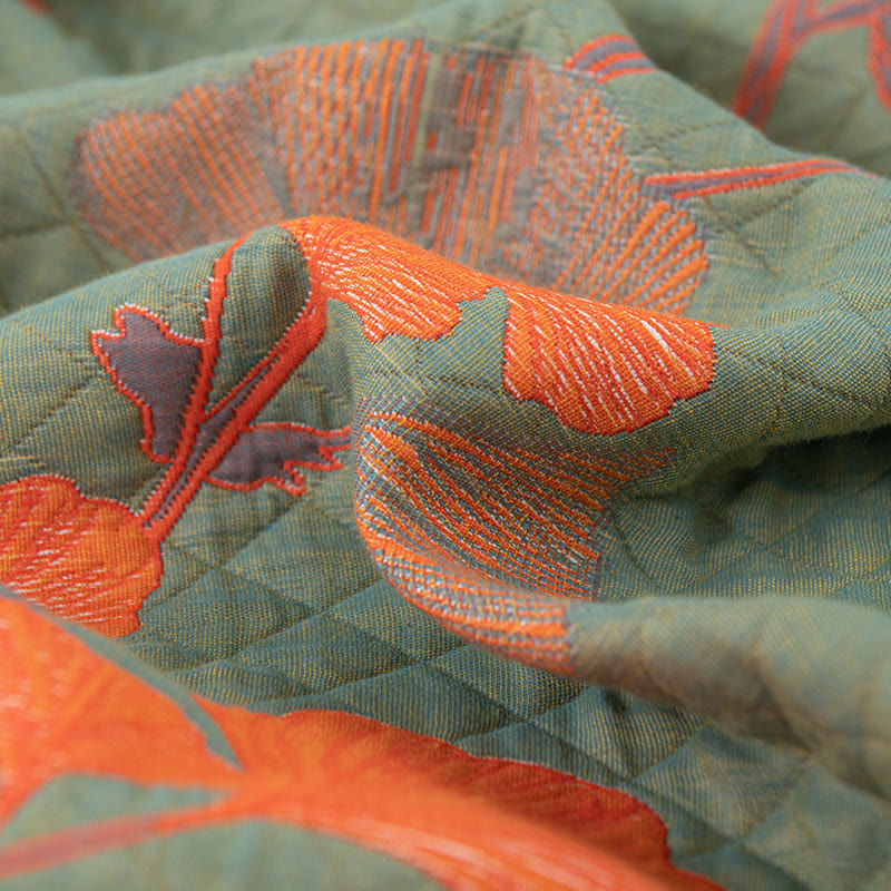 Ginkgo Leaf Quilt | 100% Organic Cotton | Orange