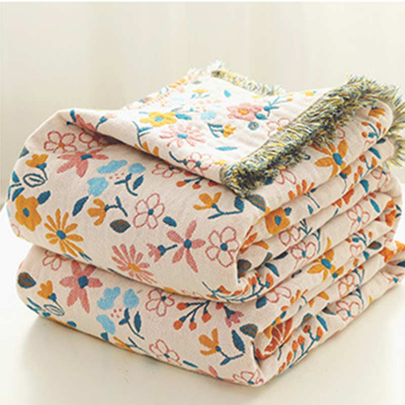 Garden Flower Blanket | Soft Cotton Gauze | Reversible Design