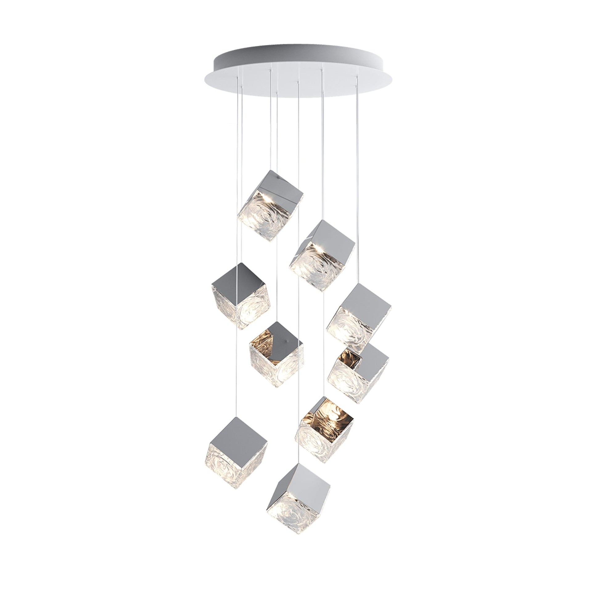 Square Art Glass Chandelier