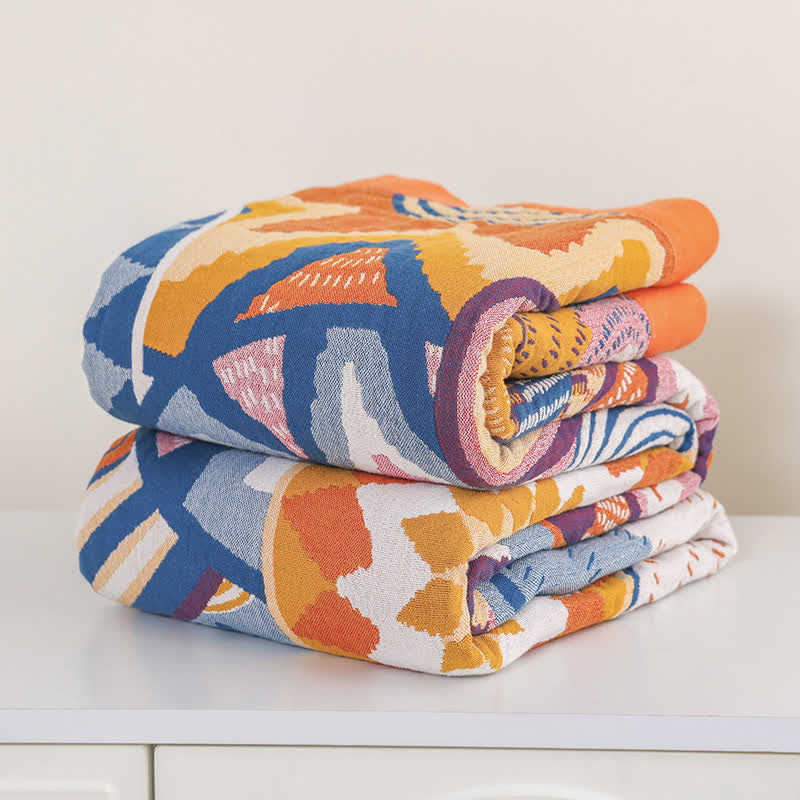 Cotton Reversible Throw Blanket | Breathable & Lightweight | Available in Multiple Sizes