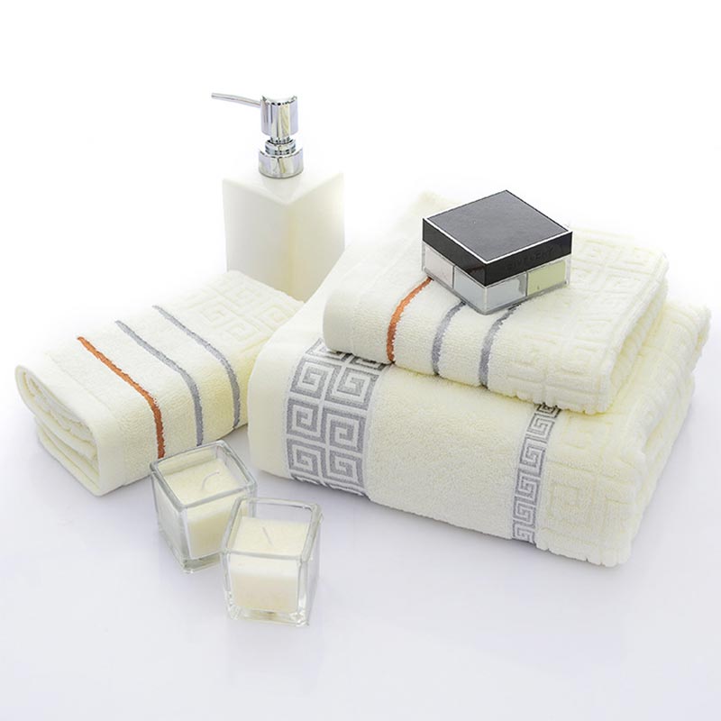 Cotton Bath Towel Set | Soft & Absorbent | 2 Hand Towels & 1 Bath Towel