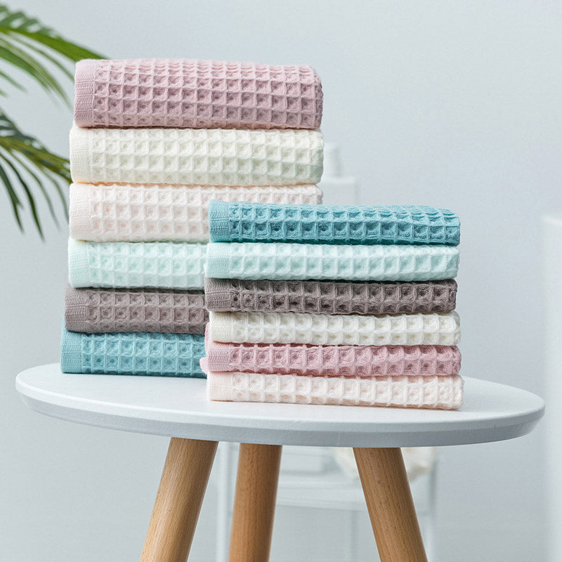 Cotton Waffle Weave Towels | Eco-Friendly & Super Absorbent | Set of 3