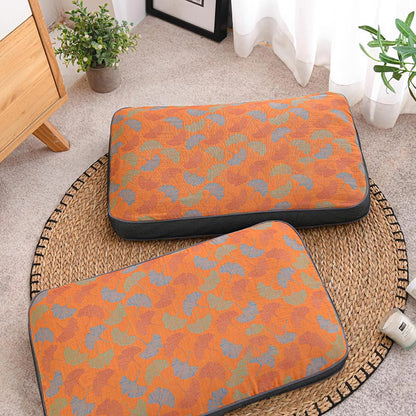Buckwheat Pillow | Eco-Friendly Cotton Ginkgo Leaf Case | Small 14" x 21"