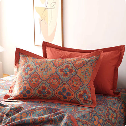 Cotton Quilt | Reversible Embroidered Petal Flower Pattern | Full, Queen, King Sizes