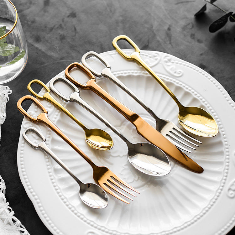 Elegance Ringlet Flatware Set | 18/10 Stainless Steel | Set of 4, 6, or 12
